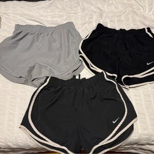 Nike Women's Athletic Shorts - Black and Light Gray
